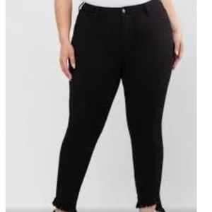 Ms. Cello Black Frayed Bottom Jeans